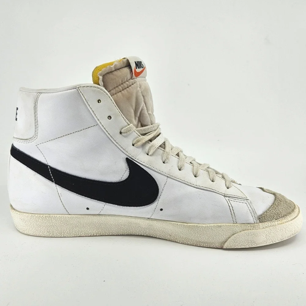 Nike Blazer Mid '77 Vintage White‎ Black High Top Basketball Shoes Men's Size 13